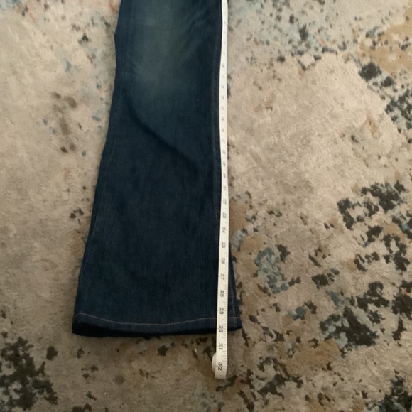 True Religion Bootcut Womens Jeans Tag 14 Dark Blue with Flap Pockets Denim - Picture 5 of 12